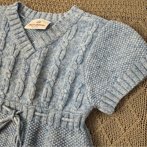 Hanna Andersson All is Calm Blue Heather Short Sleeved Sweater Dress 5 - Picture 2 of 11